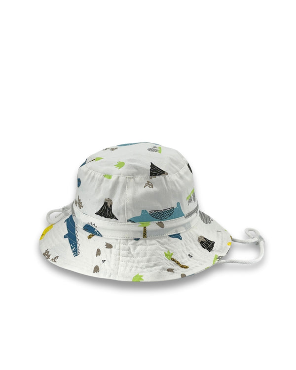 Rigon Headwear Darcy Bucket Cancer Council White Dino