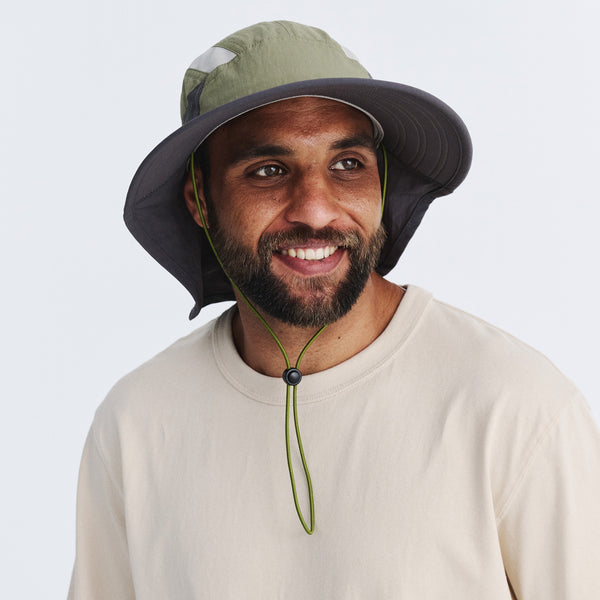 rigon headwear Dorian Bucket Cancer Council Green/Charcoal