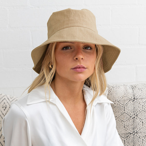 Rigon Headwear Fifi Linen Bucket Summer Living Blue