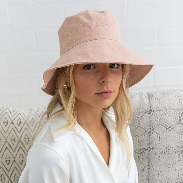 Rigon Headwear Fifi Linen Bucket Summer Living Blue