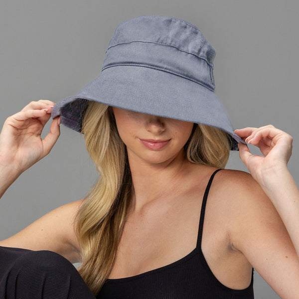 rigon headwear Fifi Linen Bucket Summer Living Blue