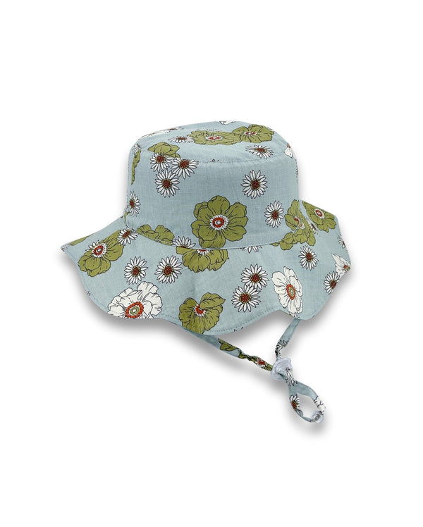 Rigon Headwear Flora Bucket Cancer Council Navy Floral