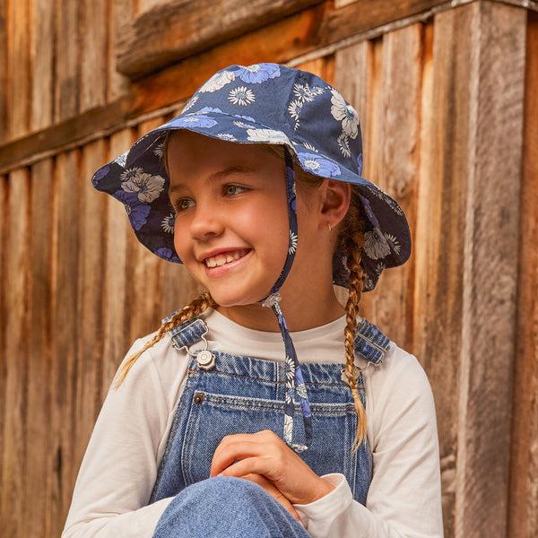 rigon headwear Flora Bucket Cancer Council Navy Floral