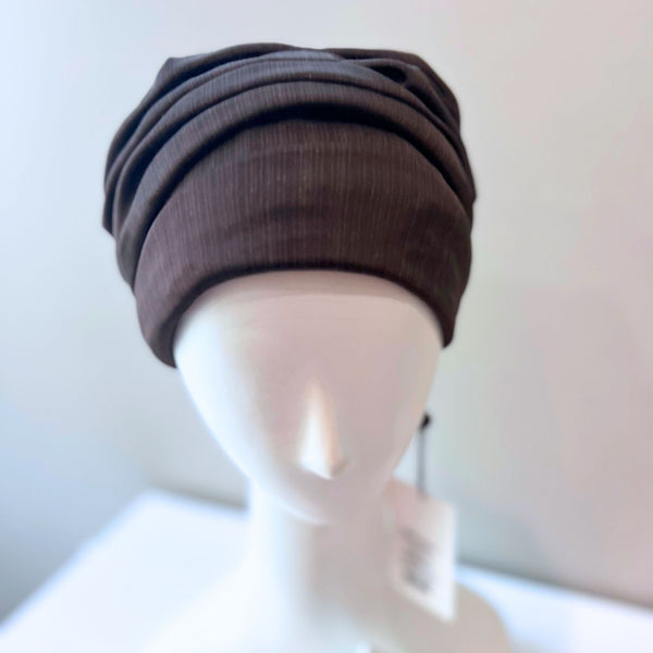 rigon headwear HOC Boho Scarlett Turban - Structured Brown Christine Headwear