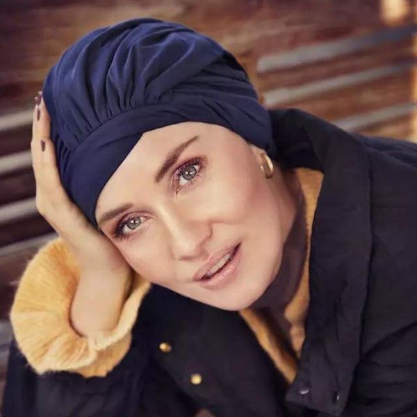 rigon headwear HOC Sena Turban Christine Headwear Dark Ink Blue rigon headwear HOC Sena Turban Christine Headwear Dark Ink Blue