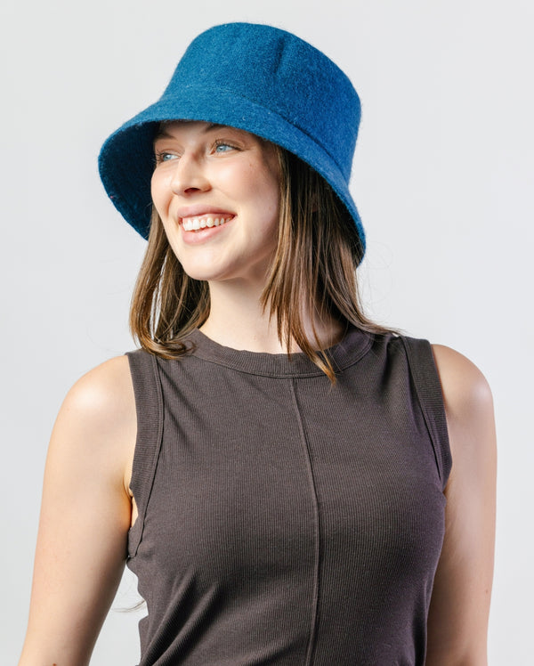 rigon headwear Isadora Wool Blend Bucket - Blue Autumn Daze Blue