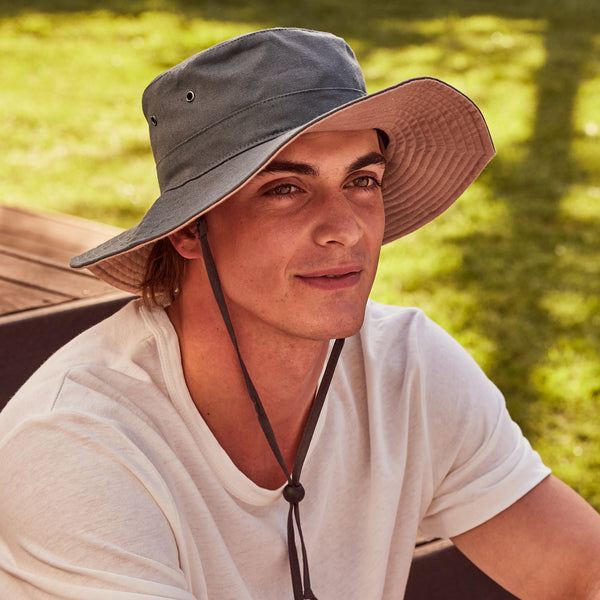 rigon headwear Jack Cricket Cancer Council Choc/Navy