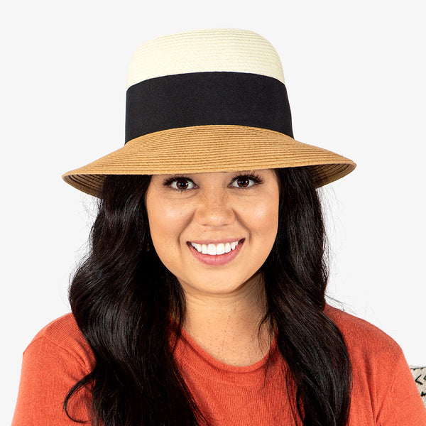 rigon headwear Jaclyn Bucket Cancer Council Ivory/Black