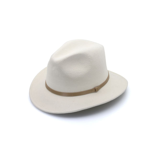 Rigon Headwear Laax Wool Felt Fedora BD Winter Ivory