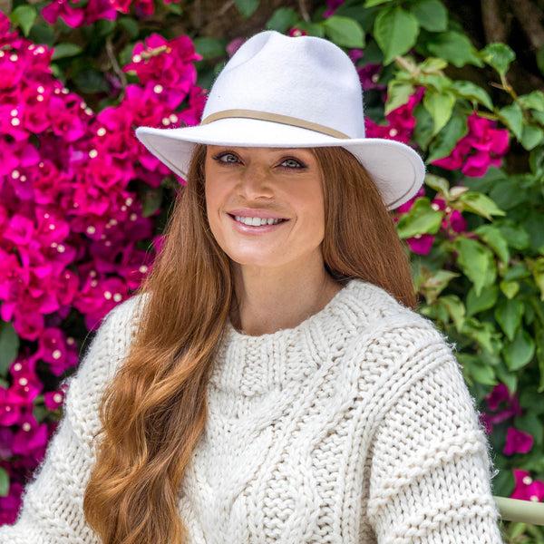 rigon headwear Laax Wool Felt Fedora BD Winter Ivory