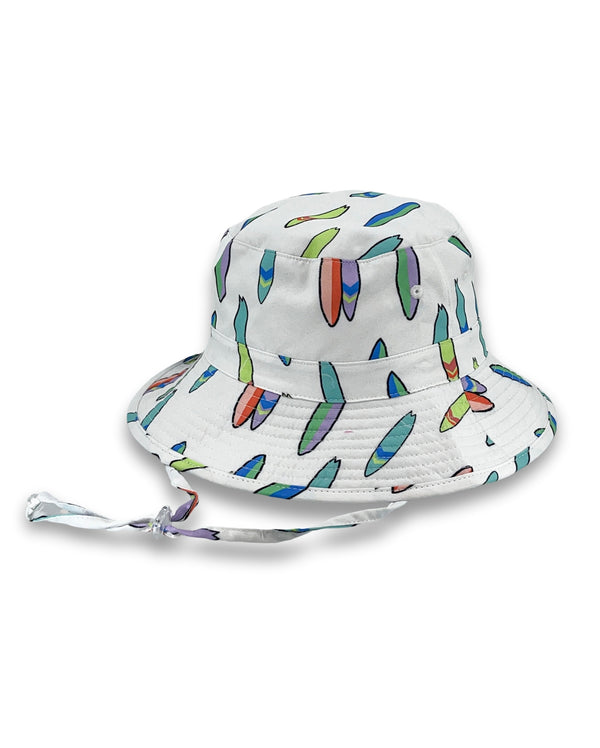 Rigon Headwear Logan Bucket Cancer Council White Surf