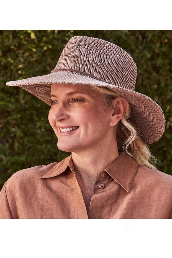 Rigon Headwear Marie Wide Brim Fedora Cancer Council Stone