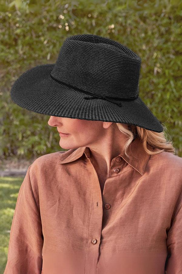 rigon headwear Marie Wide Brim Fedora Cancer Council Stone