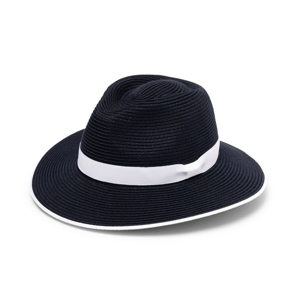 Rigon Headwear Mia Flexibraid® Fedora Cancer Council Navy/White