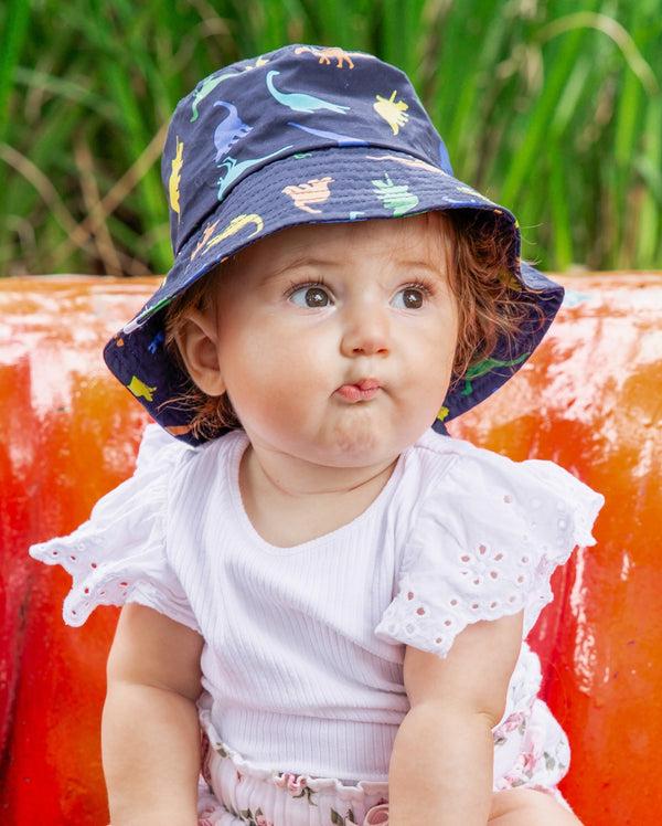 Rigon Headwear Mila Cotton Bucket Summer Living Navy Dinosour