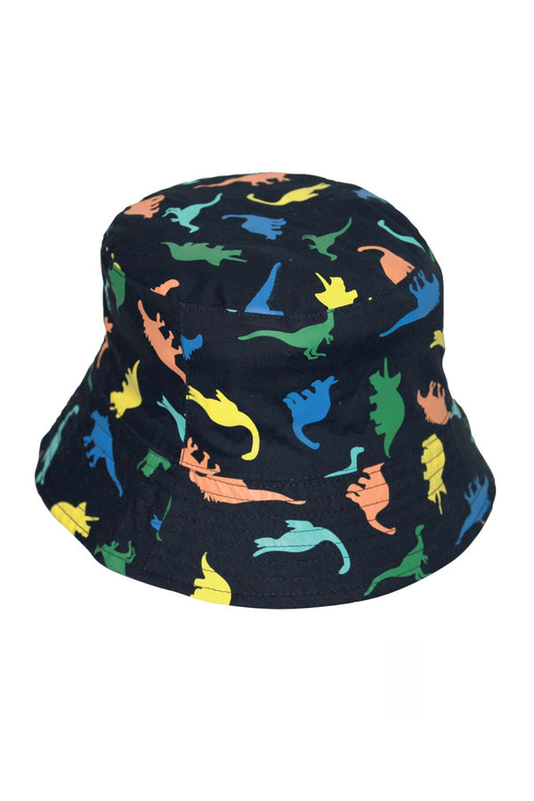 Rigon Headwear Mila Cotton Bucket Summer Living Navy Dinosour