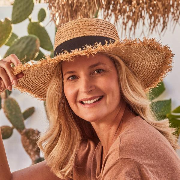 Rigon Headwear Quinn Raffia Wide Brim Cancer Council