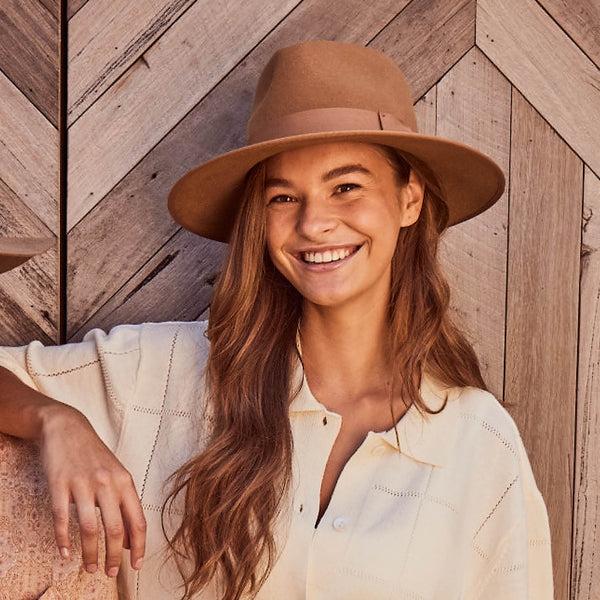 Rigon Headwear Hallie Fedora Cancer Council Camel