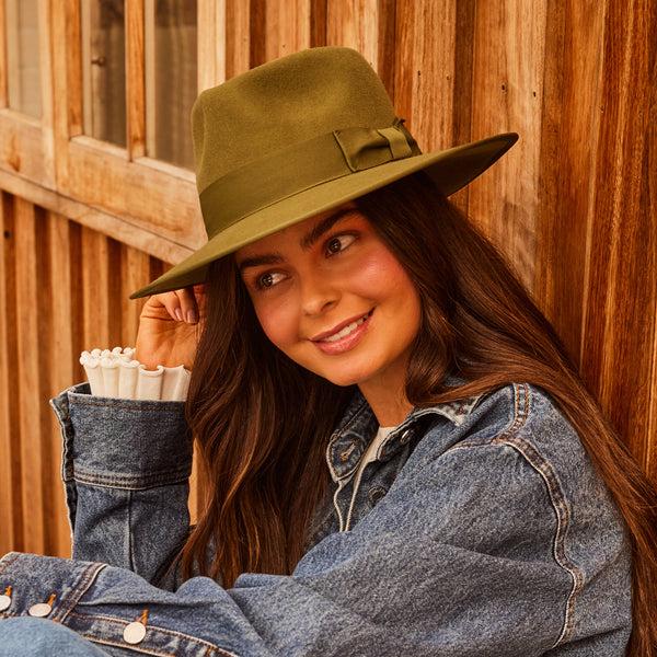 rigon headwear Hallie Fedora Cancer Council Camel