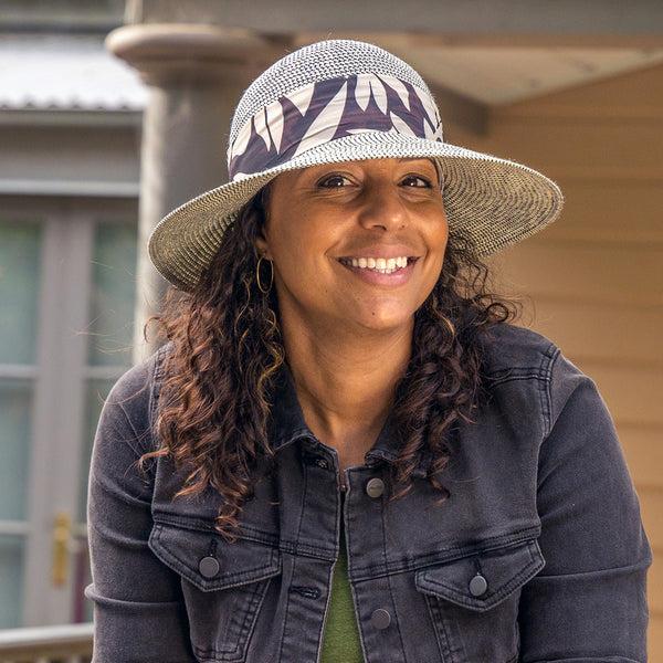 Rigon Headwear Selena Cloche Cancer Council Black/White