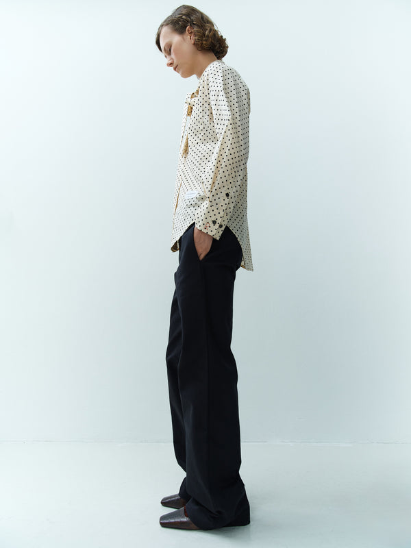 Rika Studios CAROLINA SHIRT BOW-TIE / CREME-BLACK DOTS