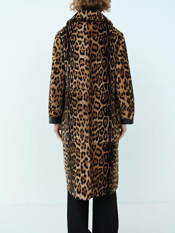 rika Studios MADISON SHEARLING COAT REVERSIBLE / HAND PRINTED PANTHER