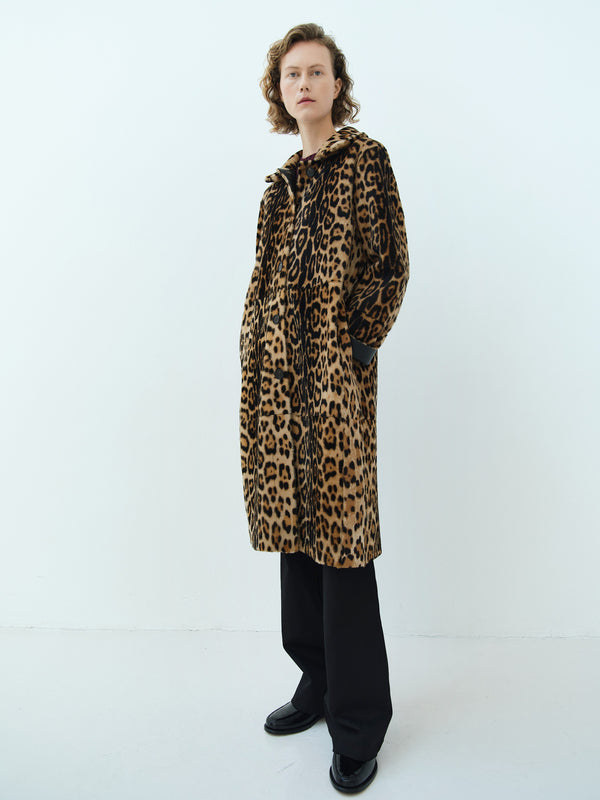 Rika Studios MADISON SHEARLING COAT REVERSIBLE / HAND PRINTED PANTHER