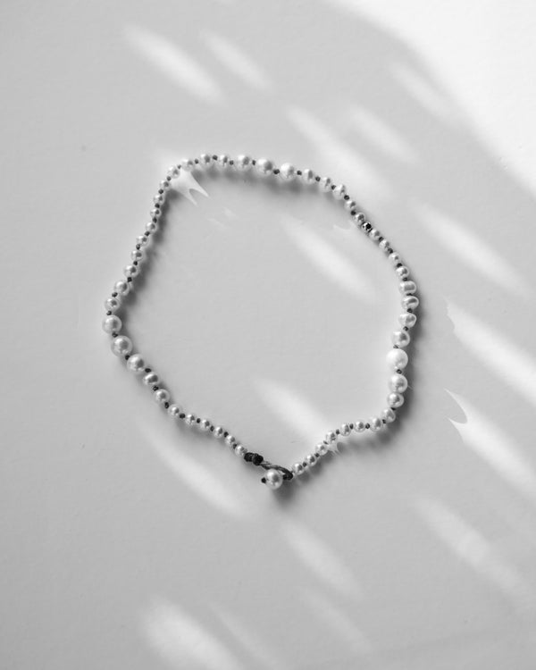 rika studios MARICHELLE / CLASSIC PEARL NECKLACE BLACK CORD