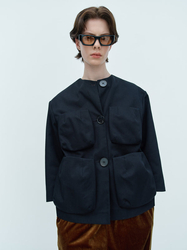 rika studios ANAIS JACKET / BLACK TWILL