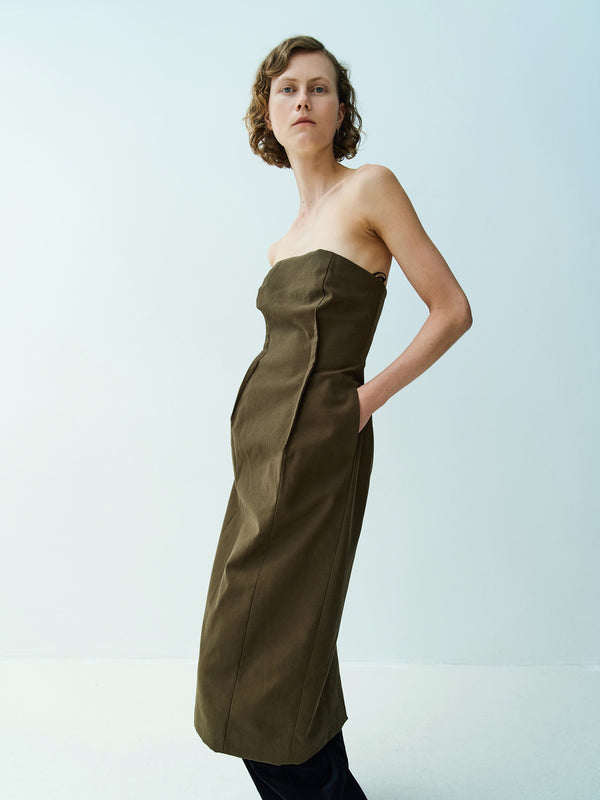 Rika Studios APPLE DRESS / KHAKI GREEN