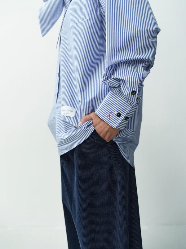 Rika Studios BLAZE SHIRT BOW-TIE / BLUE-WHITE STRIPE