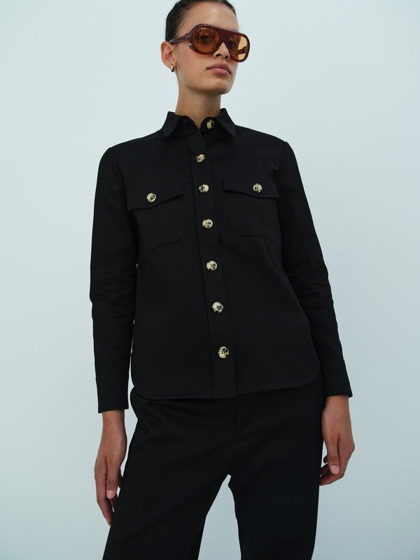 Rika Studios BOB SHIRT / BLACK TWILL