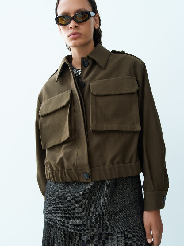 rika studios BOMBER JACKET / KHAKI GREEN