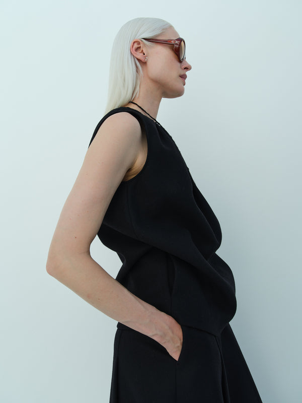 Rika Studios JOHN TOP / BLACK WOOL