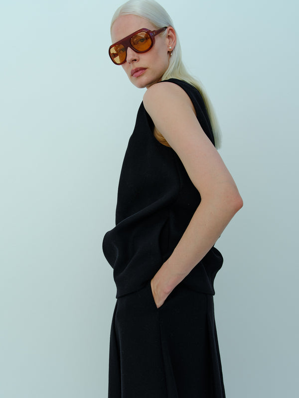 Rika Studios JOHN TOP / BLACK WOOL