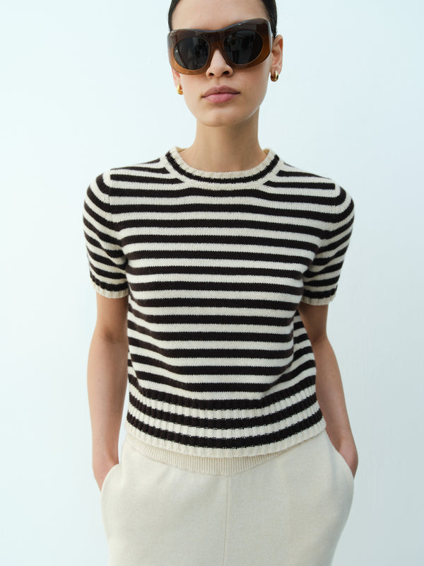 Rika Studios LUIS JUMPER / NATURAL-CHOCO STRIPE