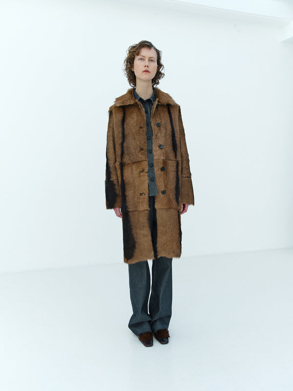 rika studios MADISON COAT LT. BROWN-BLACK
