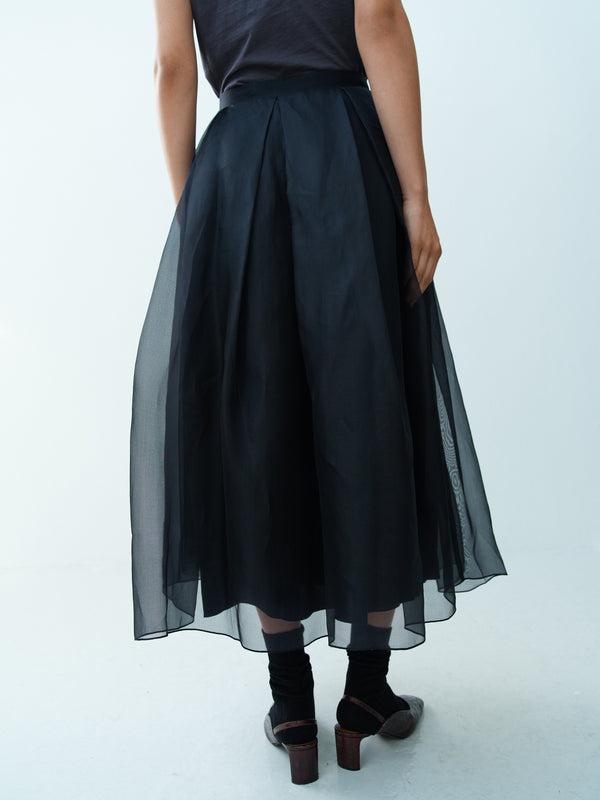 Rika Studios PARK LANE SILK SKIRT / BLACK