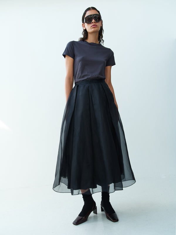 Rika Studios PARK LANE SILK SKIRT / BLACK