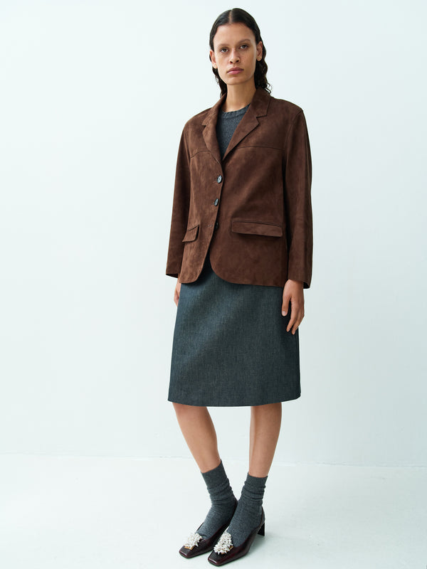 rika studios STEVE LEATHER JACKET / HAZELNUT