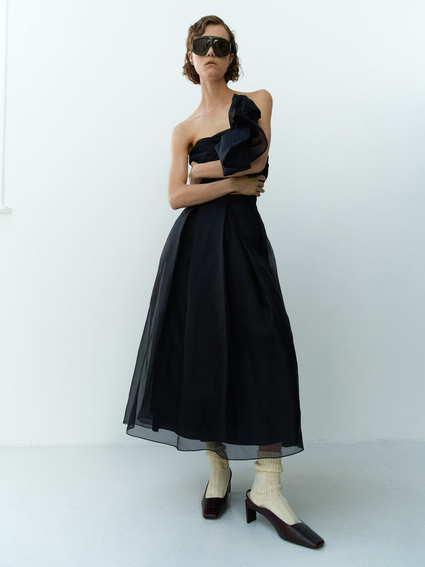 Rika Studios TWIST PARK LANE SILK DRESS / BLACK