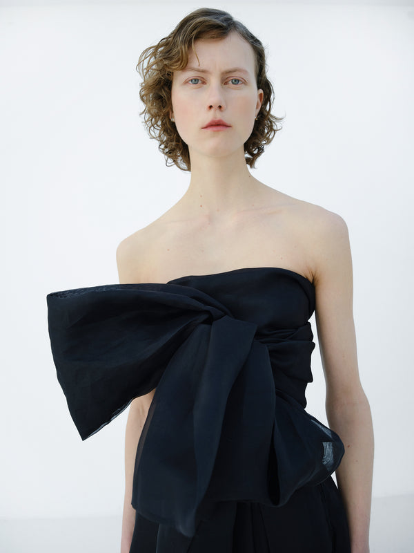 Rika Studios TWIST PARK LANE SILK DRESS / BLACK