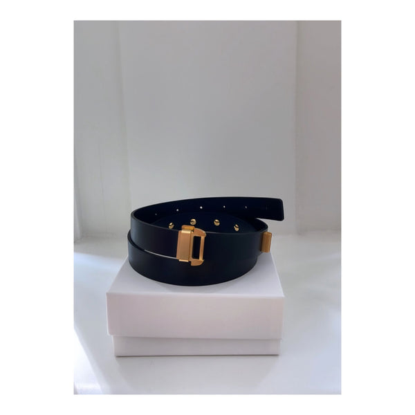 rika studios VOLTAIRE BELT / BLACK-GOLD
