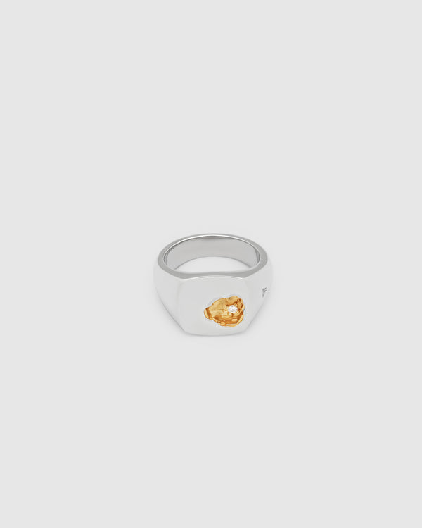 rika studios TOM WOOD / MINED RING SMALL WHITE DIAMOND