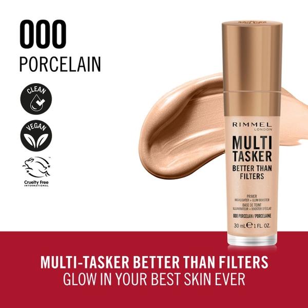 Rimmel London Multi-Tasker Better Than Filters – Rimmel Glow Booster Highlighter & Anti-Aging Primer