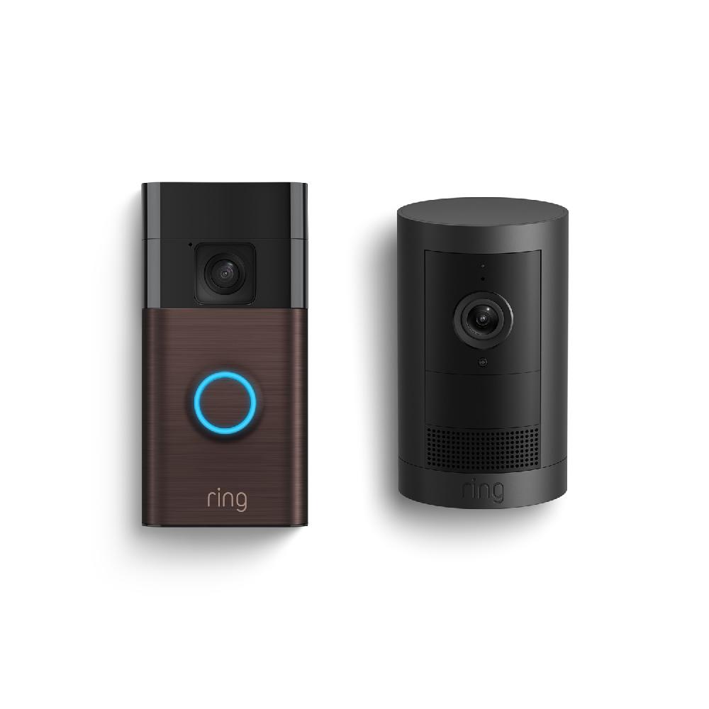 Ring Connected Basic Kit Outdoor Cam Plus Battery + Battery Doorbell