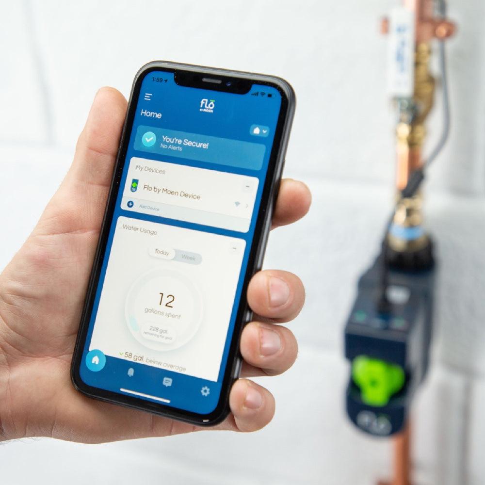 Ring Flo By Moen 1-Inch Smart Water Shutoff Works With Ring