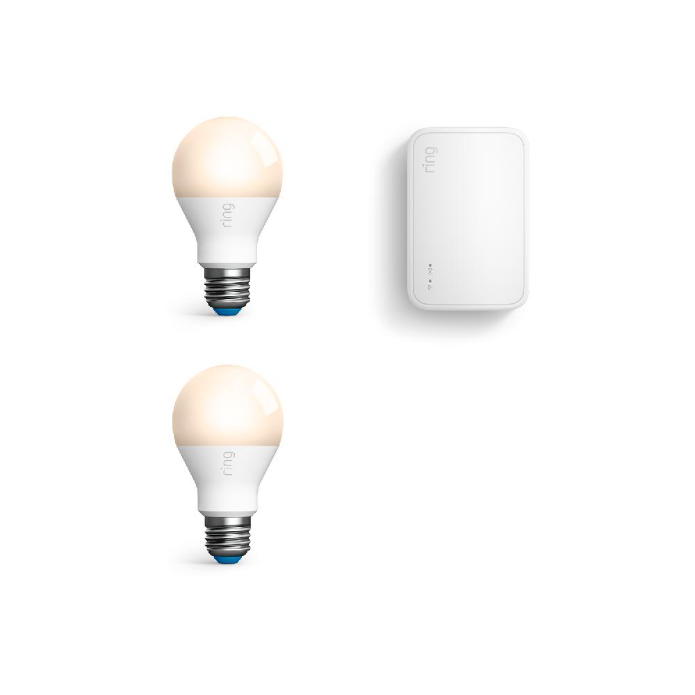 ring Smart Lighting A19 Smart LED Bulb 2-Pack + Bridge (2nd Gen)