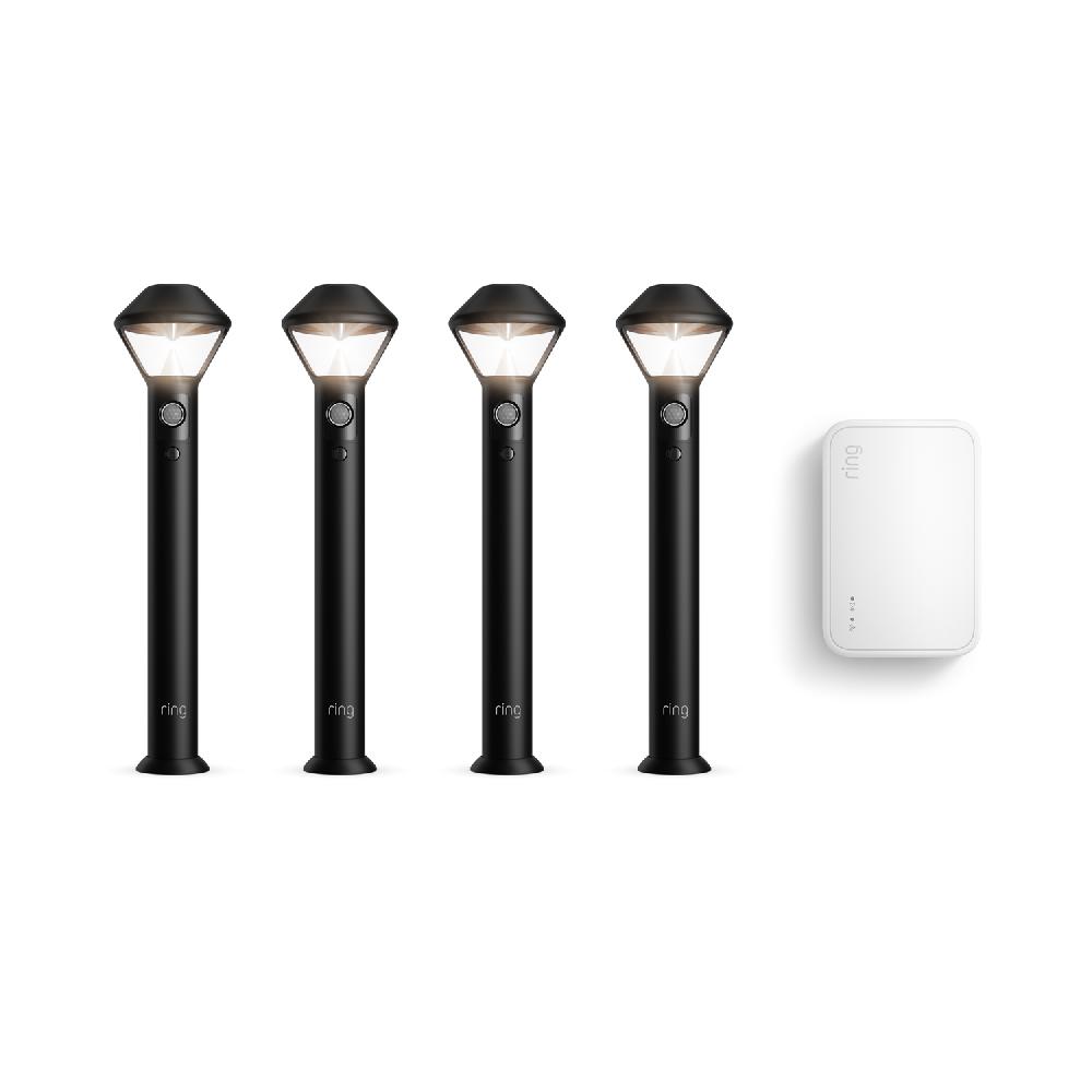 Ring Smart Lighting Pathlight Battery 4-Pack + Bridge (2nd Gen)
