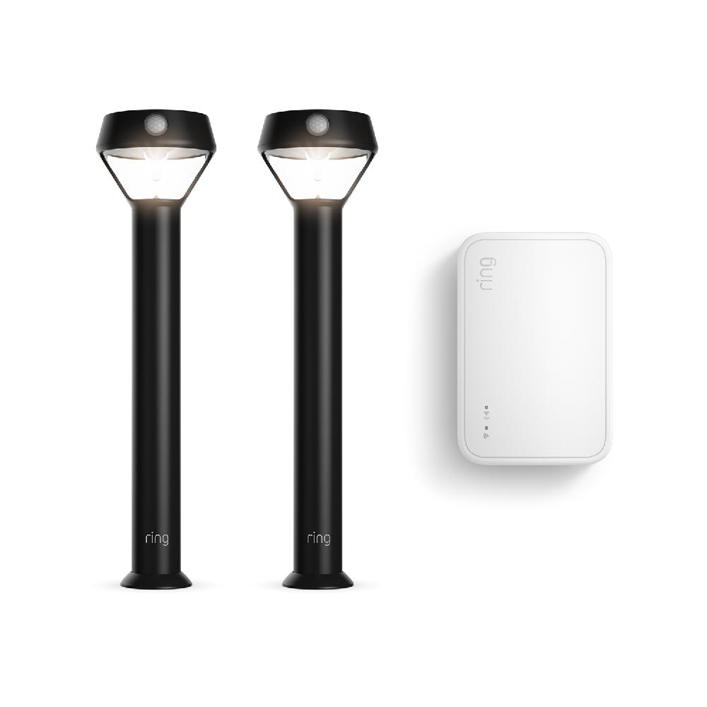 Ring Smart Lighting Solar Pathlight 2-Pack + Bridge (2nd Gen)